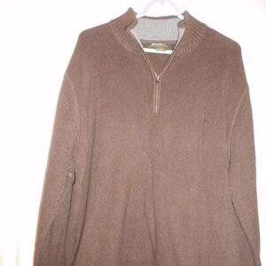 Eddie Bauer 1/4 zip style Brown sweater